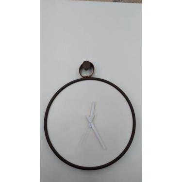Imagem de Relógio Short Strip Marrom Alça Caramelo Mostrador Branco 40 Cm - e2g 