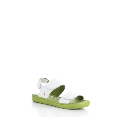 Imagem de Softinos Sandália feminina INDU753SOF com tira de velcro, Branco/Verde, 10