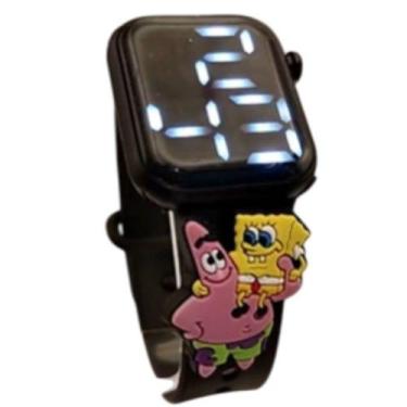 Imagem de Relógio Digital Infantil Bob Esponja e Patrick Pulseira Preta - SMACTU