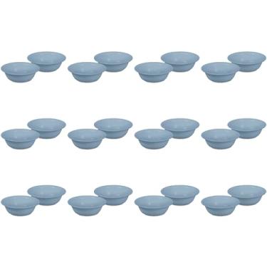 Imagem de Sterilite Conjunto de duas tigelas de 1,389 g, tigelas de plástico reutilizáveis para cereais, sopa, arroz ou lanches, seguro para lava-louças e micro-ondas, azul, pacote com 12