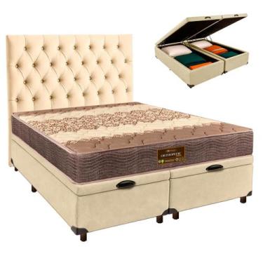 Imagem de Kit Cama Box Bau + Cabeceira + Colchão Queen D26 - Ortophedic - Sankon