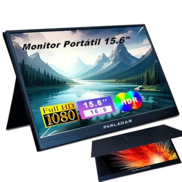 Imagem de Monitor Portátil 15.6 polegadas FHD 1080 P USB C HDMI Gaming Ultra-Slim IPS Display w/Smart Cover & Speakers Monitor de Viagem Externo para Laptop PC Phone PS5 Xbox