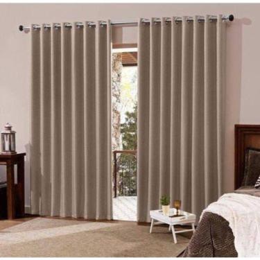 Imagem de Cortina na cor avelã tamanho alongada 2.60/2.80 com blackout corta luz