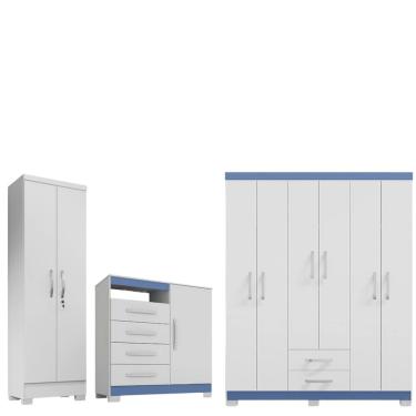 Imagem de Conjunto Guarda Roupa 6 Portas com Cômoda e Multiuso - EdeCasaMoveis