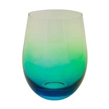 Imagem de Jogo de 2 Copos em Vidro 550Ml A12Cm Verde Degradê Fracalanza - Full Fit
