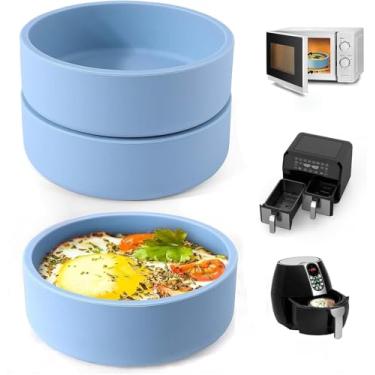 Imagem de ZHYEEDAA 3 peças de molde de ovo para fritadeira de ar, acessórios de silicone para fritadeira de ar, moldes de ovo reutilizáveis ​​para máquina de mordida de ovo individual, fogão de ovo de