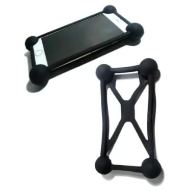 Imagem de Capinha Celular Borracha Elástica Protetora BOLINHA Anti-Impacto Anti-queda Capa Celular Universal Bumper Bomper Silicone (preto)