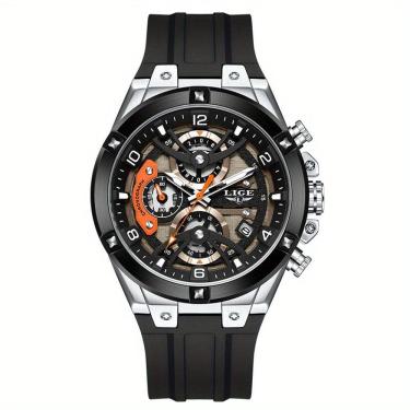 Imagem de Relógio Esportivo Masculino com Cronógrafo Movimento Quartzo Resistente até 3atm