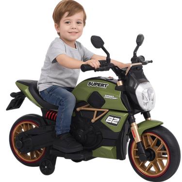 Imagem de Moto Elétrica Infantil Biemme Power Duo Verde 12V