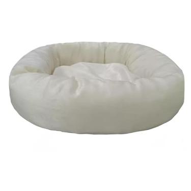 Imagem de Caminha De Pelúcia Pet Redonda Para Cachorros e Gatos 50x50 cm Macia Impermeável - Baunilha