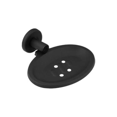 Imagem de Saboneteira de Parede em Aço Inox Preto Fosco – Porta Sabonete com Fixação Segura e Drenagem – Banheiro Moderno