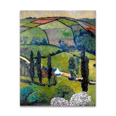 Imagem de RYLJCZ Reprodução de pinturas a óleo Paul Sérusier - Paysage - Impressão de arte de paisagem vintage - Arte de parede em tela para decoração de casa e escritório 60 x 80 cm (60 x 80 cm sem moldura