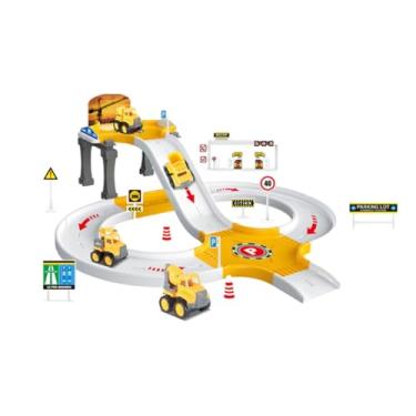 Imagem de YIJU Menino brinquedo de brinquedo de garagem para estacionamento aventura de brinquedo de brinquedo ao ar livre para crianças meninas ferramenta de, Carro de Engenheiro Amarelo