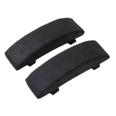 Imagem de harayaa Almofada para apoio de braço de cadeira gamer, cotovelo, antiderrapante, leve, 1 par, confortável, com memória, para sofás reclináveis, casa, Preto