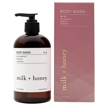 Imagem de milk + honey Gel de banho suave, nº 16, com toranja rosa, bergamota e cardamomo, sabonete líquido corporal para mulheres e homens, 340 g