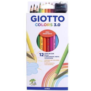 Imagem de Lápis de cor Giotto colors 3.0 com 12 cores + apontador