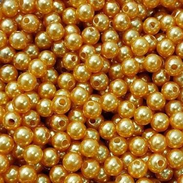 Imagem de PÉROLA DE ABS LISA Nº 06 20G PEROLA 6 MM - LADEIRA BIJUTERIAS, DOURADO