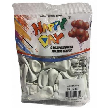 Imagem de Balão 5 Branco 50un - Happy Day