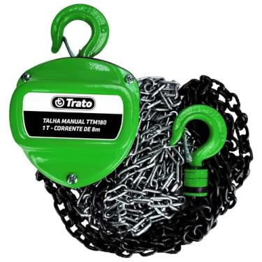 Imagem de Talha Manual 1 Tonelada 1000 Kg Com Corrente 8 Metros Trato