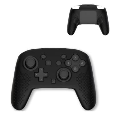 Imagem de RDFJ Capa protetora compatível com controle Nintendo Switch 2 Pro, silicone macio, antiarranhões, à prova de choque (preto)