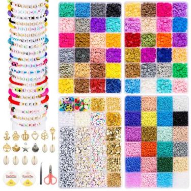 Imagem de Kit de pulseira Friendship Goldwise 72 cores com miçangas de argila