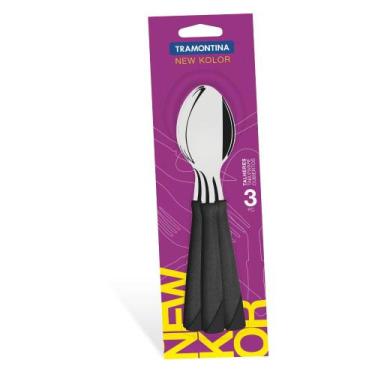 Imagem de Conjunto de Colheres de Mesa New Kolor com Lâminas em Aço Inox 3 Peças