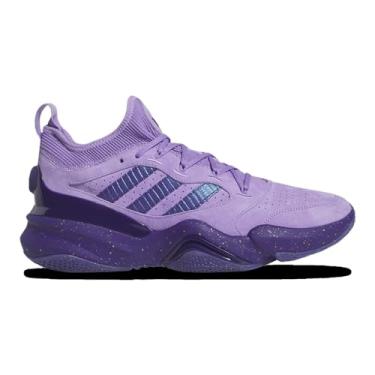 Imagem de adidas Tênis de treinamento unissex Mahomes 2 Impact FLX Turf, Preto/Team Collegiate Roxo/Dourado Metálico, 12 Women/11 Men