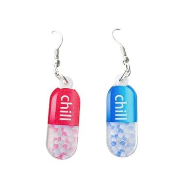 Imagem de Brincos com tema médico, coração, estetoscópio, pílula, seringa, cruz vermelha médica, presentes de dia da enfermeira, presentes para médicos, enfermeiros, estudantes de medicina, Acrílico, Sem pedra