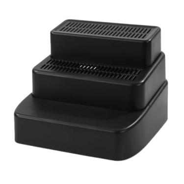 Imagem de Stgfyxgs Rampa de Escada para Areia de Gato com 3 Níveis, Acessórios Laváveis, Fácil de Limpar, Multifuncional, Secagem Rápida, 28 X 28 X 21,8 Cm, com, Preto