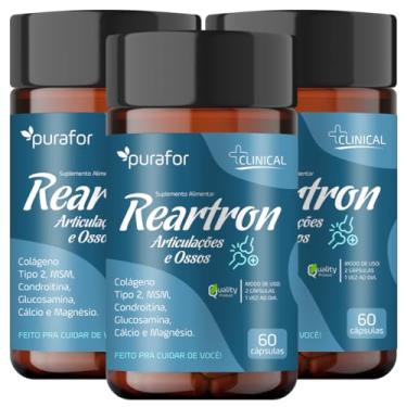 Imagem de Kit 3 Reatron | Glucosamina, Colágeno Tipo 2, Magnésio, MSM, Cálcio | Suplemento Completo para Articulações, Músculos e Ossos e Melhoria da Mobilidade | 60 Cápsulas