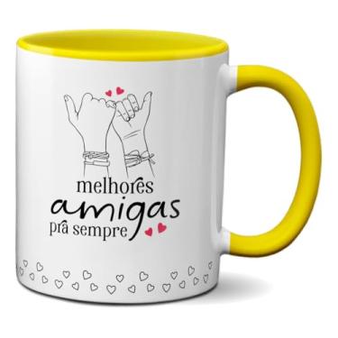 Imagem de Caneca Presente Melhores Amigas Para Sempre Laço De Amizade (Amarela)