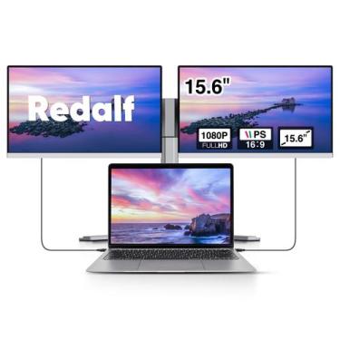 Imagem de Extensor de tela para notebook Redalf, monitor triplo portátil de 15,6