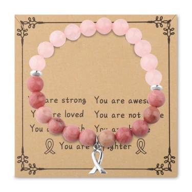 Imagem de FUSTMW Presentes de conscientização do câncer, pulseira de cura, presentes de incentivo ao câncer, presente de cuidados com o câncer para sobreviventes da família, Large, Metal, nagem