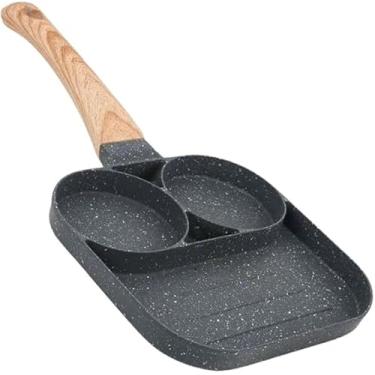 Imagem de Frigideira Multifuncional 3 em 1 Antiaderente Liga de Alumínio, Cozinha Omeletes, Panquecas e Bacon - Multifuncional, Liga de Alumínio, com Divisórias