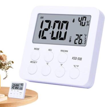 Imagem de Termohigrômetro interno LAFANDE LCD Digital para uso doméstico