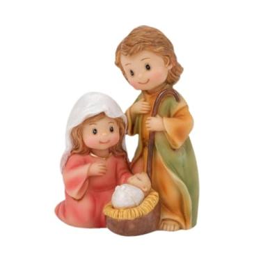 Imagem de Bothyi Enfeite de presépio de Natal, estátua de resina, presente, estatueta de presépio da Sagrada Família, artesanato para armário interno, mesa de, Sem Luz