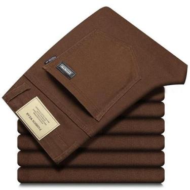 Imagem de Calças Jeans Masculinas plus Size Em Denim Stretch, Corte Solto E Reto