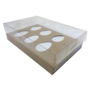 Imagem de 10 Caixas Para 6 Mini Ovo De Colher 50G, Kraft, Páscoa