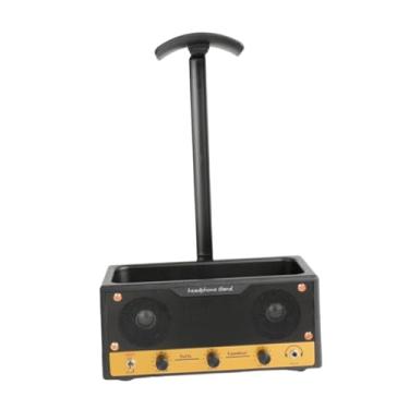 Imagem de Generic Suporte para fone de ouvido com armazenamento, suporte para exibição de fone de ouvido, vintage, organizador de mesa resistente para escritório, Malha de Chifre