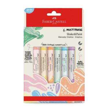 Imagem de Marcador Multimark Faber Castell Shake&Paint Pastel 6 Unidades