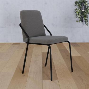 Imagem de Conjunto de 2 Cadeiras de Jantar Bloom Tecido Sintético Est.Preta - Me