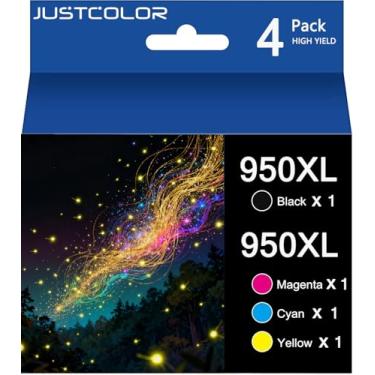 Imagem de Cartuchos de tinta compatíveis JUSTCOLOR 950XL 951XL substituição para HP 950XL trabalho para Officejet Pro 8100 8600 8610 8620 8630 8640 8660 8615 8625 251dw 276dw, 1BK&1C&1M&1Y