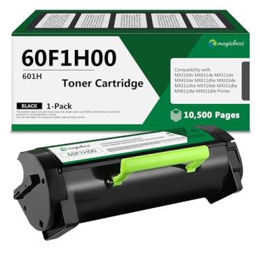 Imagem de Cartucho de toner preto de alto rendimento 601H 60F1H00 - substituição compatível para Lexmark 60F1H00 601H cartucho de toner funciona com impressora MX310dn MX410de MX510de MX511de MX610de MX611de