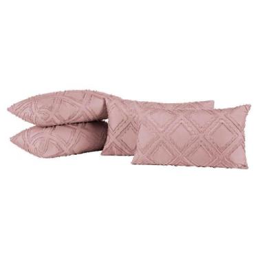 Imagem de Capas De Almofadas Aveline 60cm x 30cm 04 Peças - Rosê - Bia Enxovais