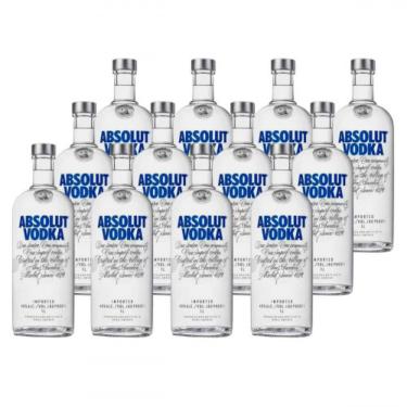 Imagem de Vodka Sueca Absolut Tradicional 1 Litro Caixa com 12 unidades
