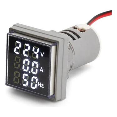Imagem de Voltímetro 3em1 Amperímetro Frequência 0-99Hz Snetec SVQ3-22, Branco