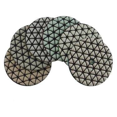 Imagem de BYYINGSUS 6 peças/conjunto de almofadas de polimento a seco de 7,6 cm premium afiadas flexíveis de diamante para disco de lixa de pedra de mármore de granito