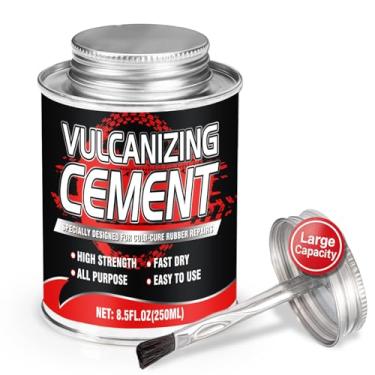Imagem de Vigorder Cimento vulcanizante químico – Cimento de borracha de secagem rápida, cola de reparo de pneu para todos os fins, kit de remendo de pneu com escova – 8,5 FL.Oz para carro, motocicleta