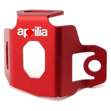 Imagem de Protetor de tampa do reservatório de fluido de freio traseiro compatível com RSV4 RSV1000/R Caponord 1200 Dorsoduro 750 Shiver Tuono 1000/R V4R (vermelho)