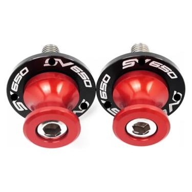 Imagem de BYYINGSUS Carretéis de braço oscilante de motocicleta parafusos de suporte de braço oscilante compatíveis com SV650 / S SV 650 S 1999-2023 2003 2004 2005 2006 2007 2008 (vermelho)